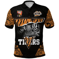 Papua New Guinea Lae Snax Tigers Polo Shirt Polynesian Tiger Face - Wonder Print Shop