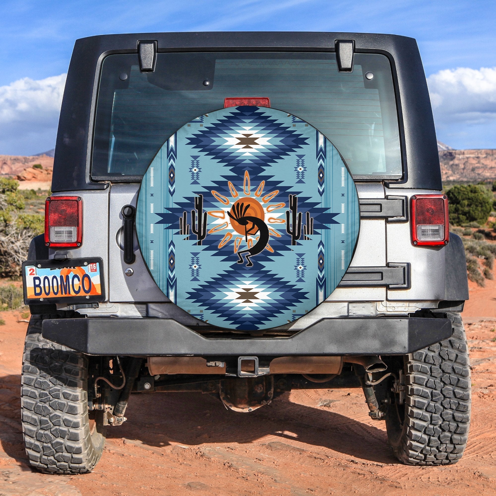 Native American Spare Tire Cover Kokopelli Mix Navajo Pattern - Wonder Print Shop