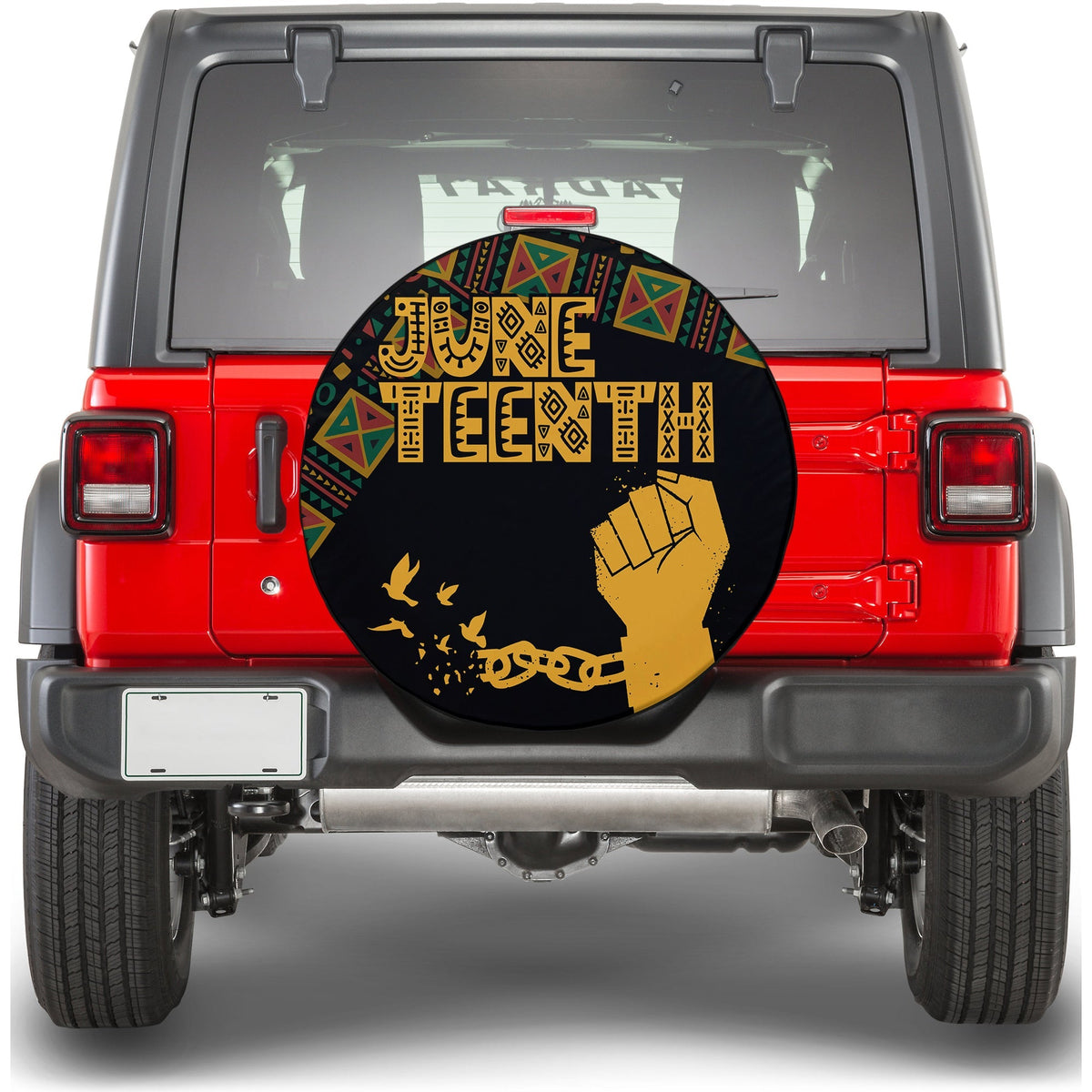 Juneteenth Tribal Pattern Spare Tire Cover Freedom Day - Wonder Print Shop