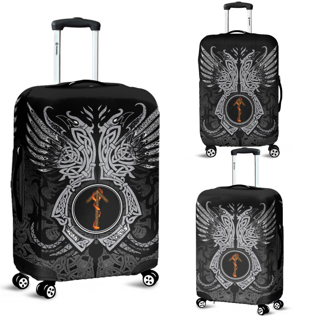 Viking Luggage Cover - Tiwaz Rune, Raven Tattoo RLT12 - Wonder Print Shop
