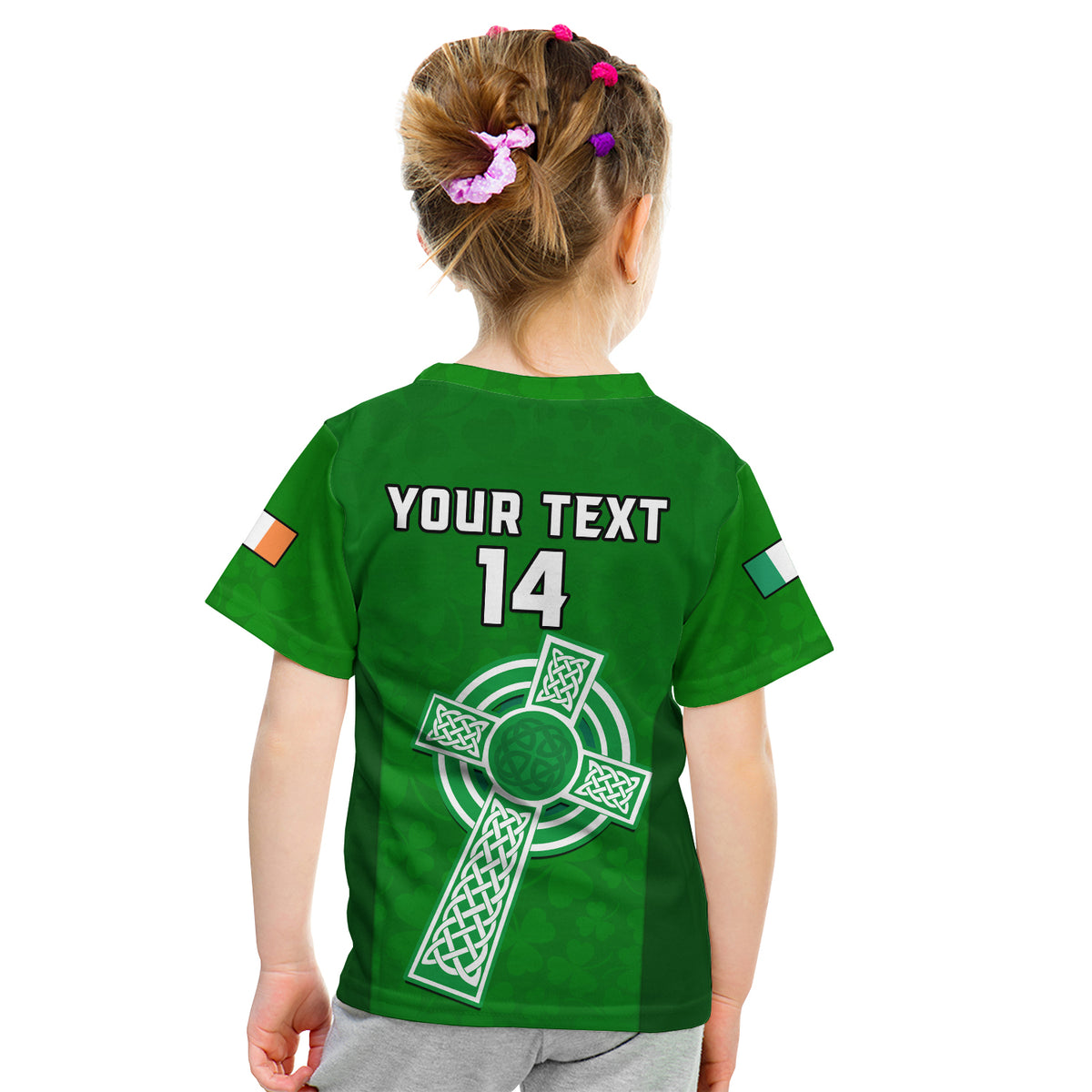 (Custom Text And Number) Ireland Rugby Go Shamrocks Kid T Shirt - Wonder Print Shop