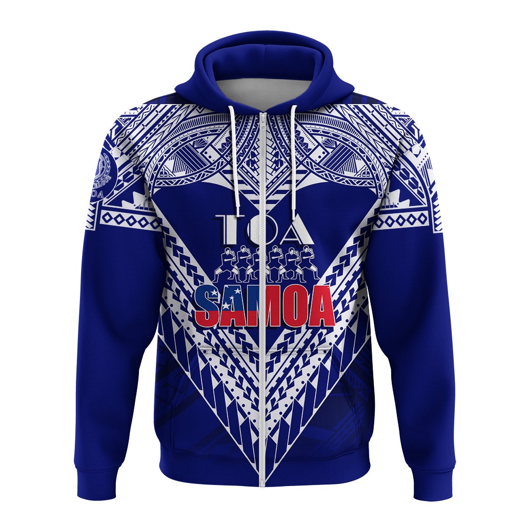 Custom Toa Samoa RLS Warriors Siva Tau Zip Up Hoodie - Wonder Print Shop