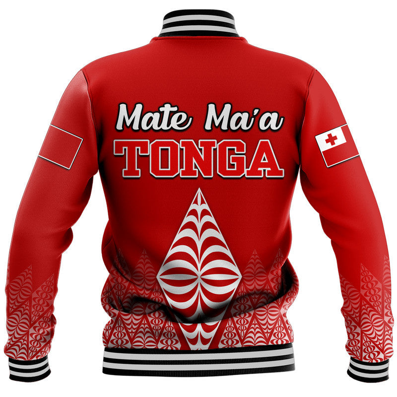 Mate Ma'a Tonga Rugby Baseball Jacket Tongan Kupesi Ngatu Style LT9 - Wonder Print Shop