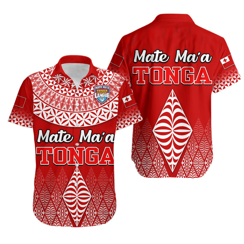 Mate Ma'a Tonga Rugby Hawaiian Shirt Tongan Kupesi Ngatu Style - Wonder Print Shop