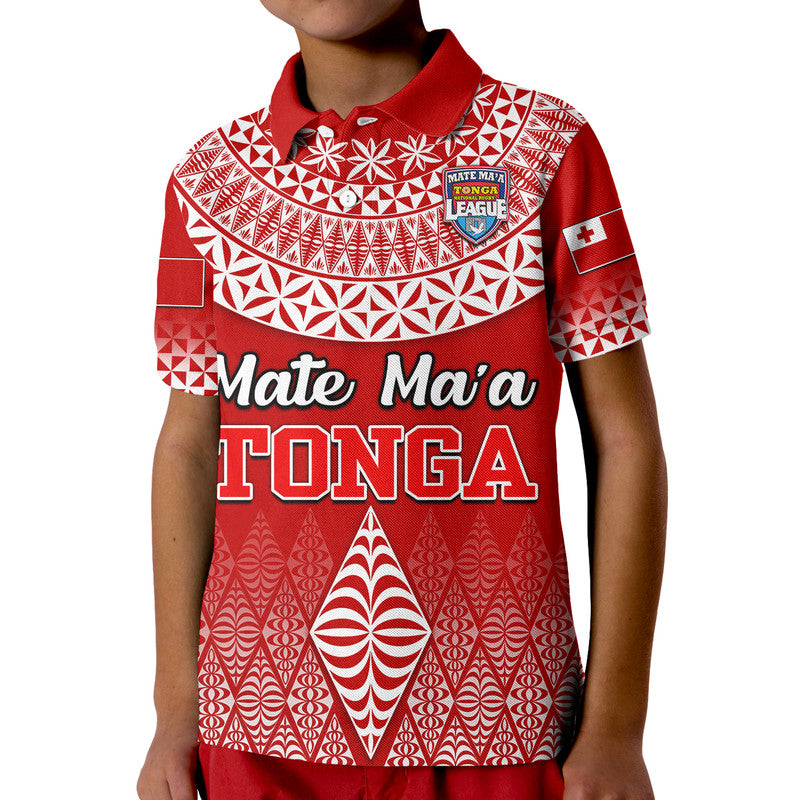 Mate Maa Tonga Rugby Polo Shirt Tongan Kupesi Ngatu Style - Wonder Print Shop