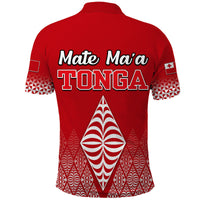 Mate Maa Tonga Rugby Polo Shirt Tongan Kupesi Ngatu Style - Wonder Print Shop
