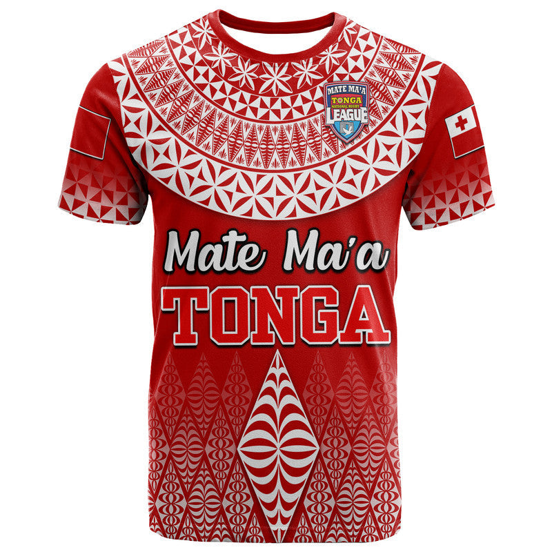 Mate MaA Tonga Rugby T Shirt Tongan Kupesi Ngatu Style - Wonder Print Shop