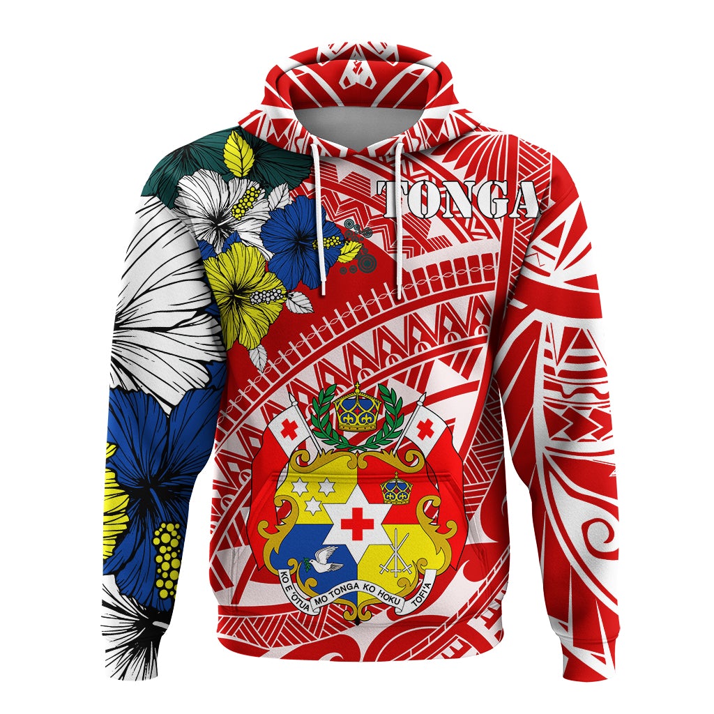 Tonga Hoodie Polynesian Pattern Red Color - Wonder Print Shop