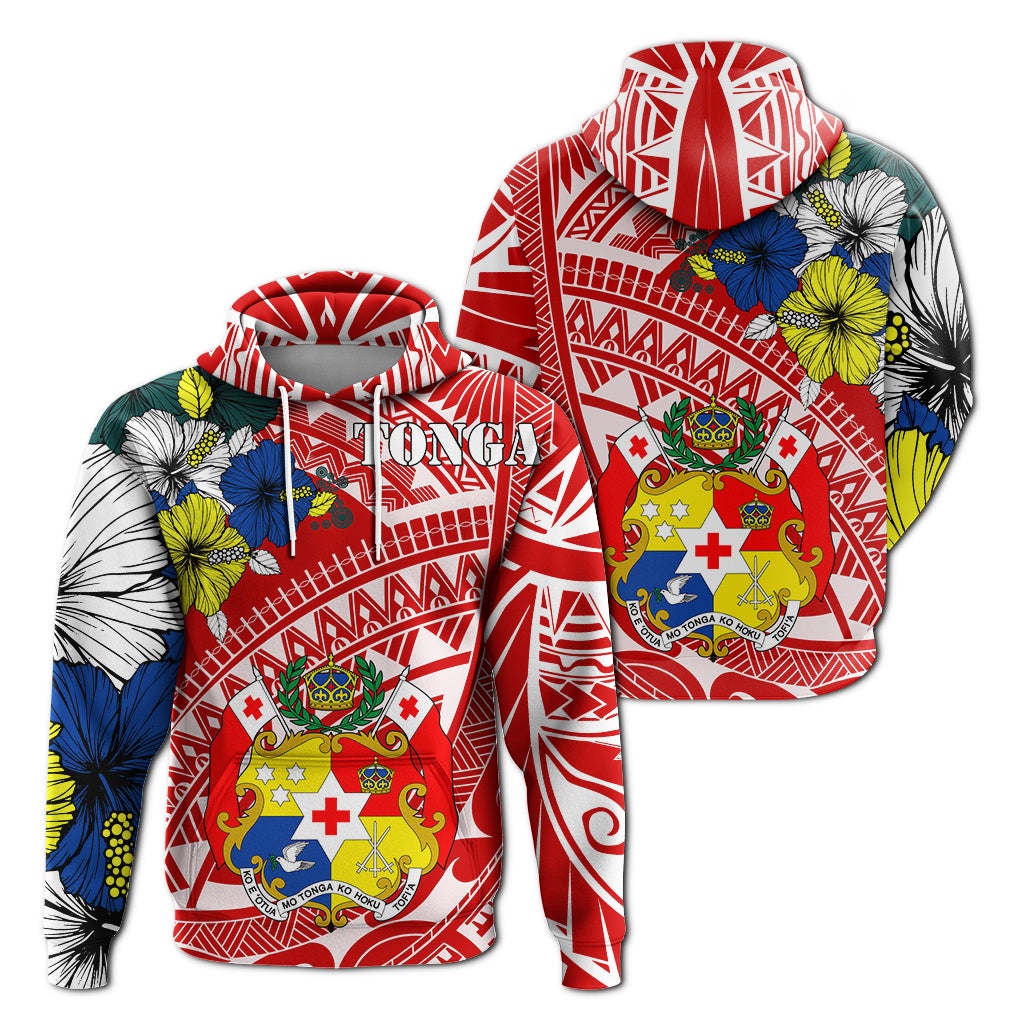 Tonga Hoodie Polynesian Pattern Red Color - Wonder Print Shop