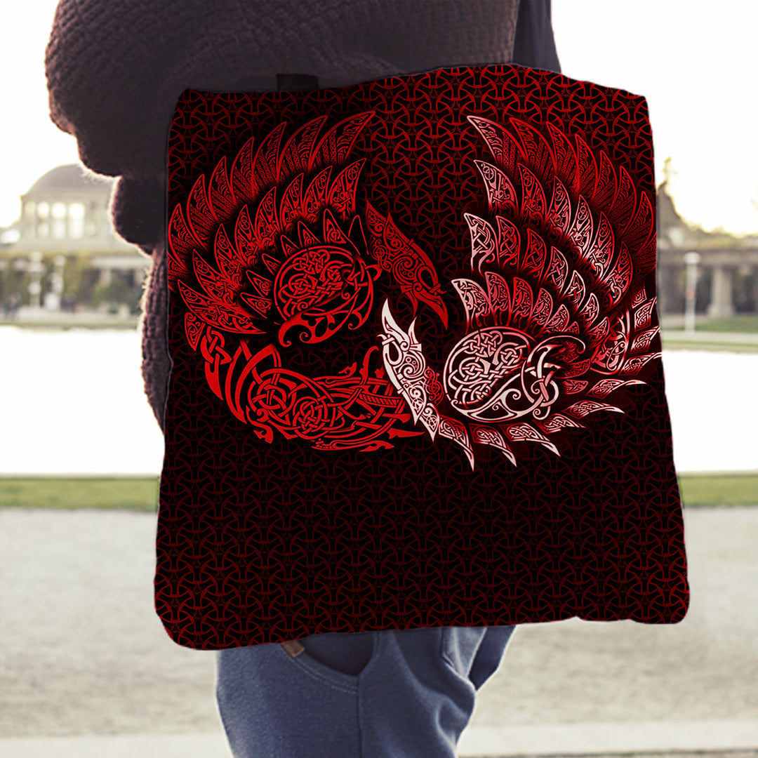 viking-tote-bag-ragnarok-huginn-muninn-red-version-tote-bag