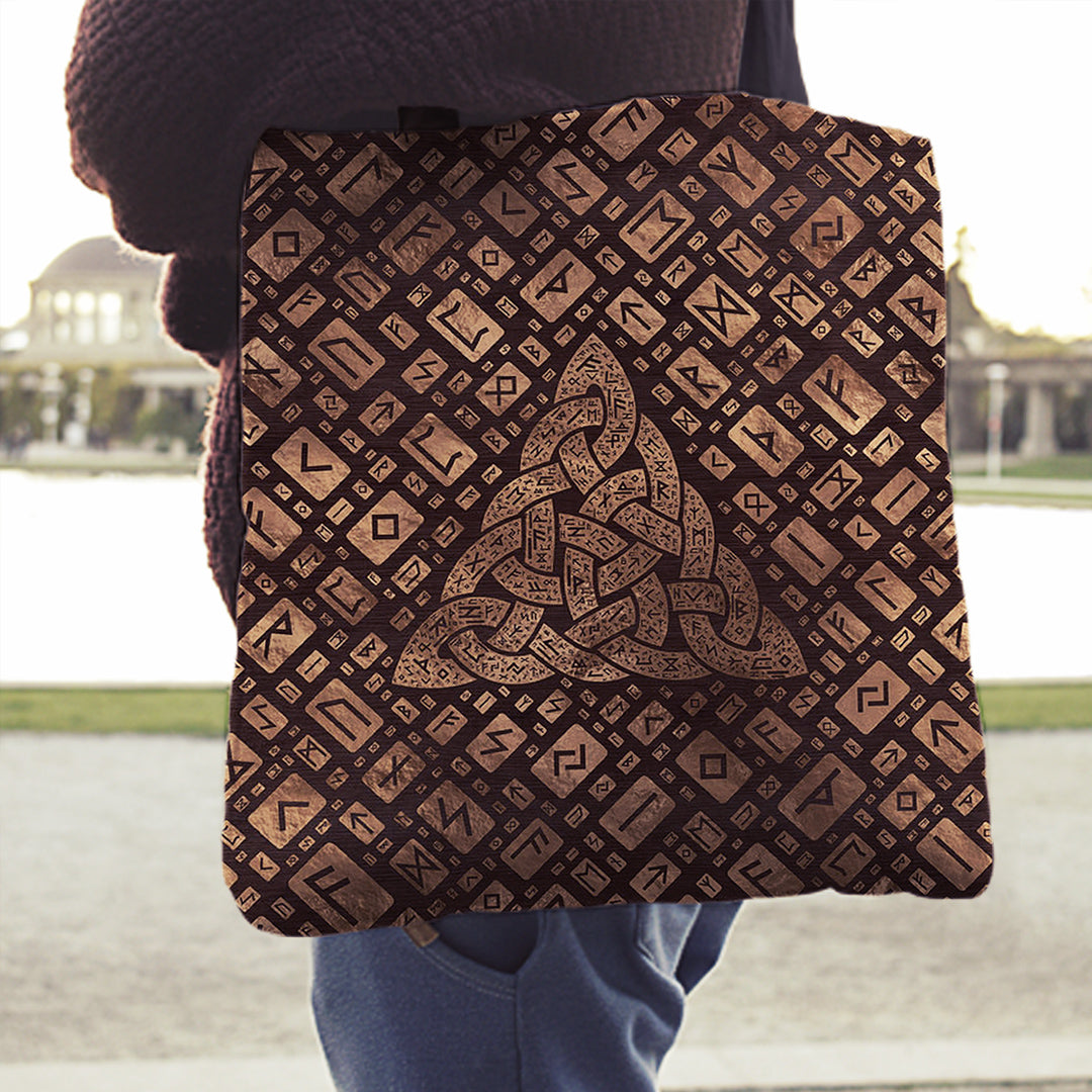 viking-tote-bag-triquetra-and-runic-alphabet-wood-and-gold-tote-bag