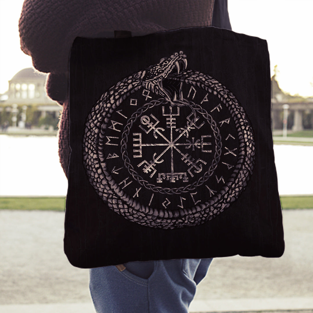 viking-tote-bag-viking-vegvisir-with-ouroboros-and-runes-tote-bag
