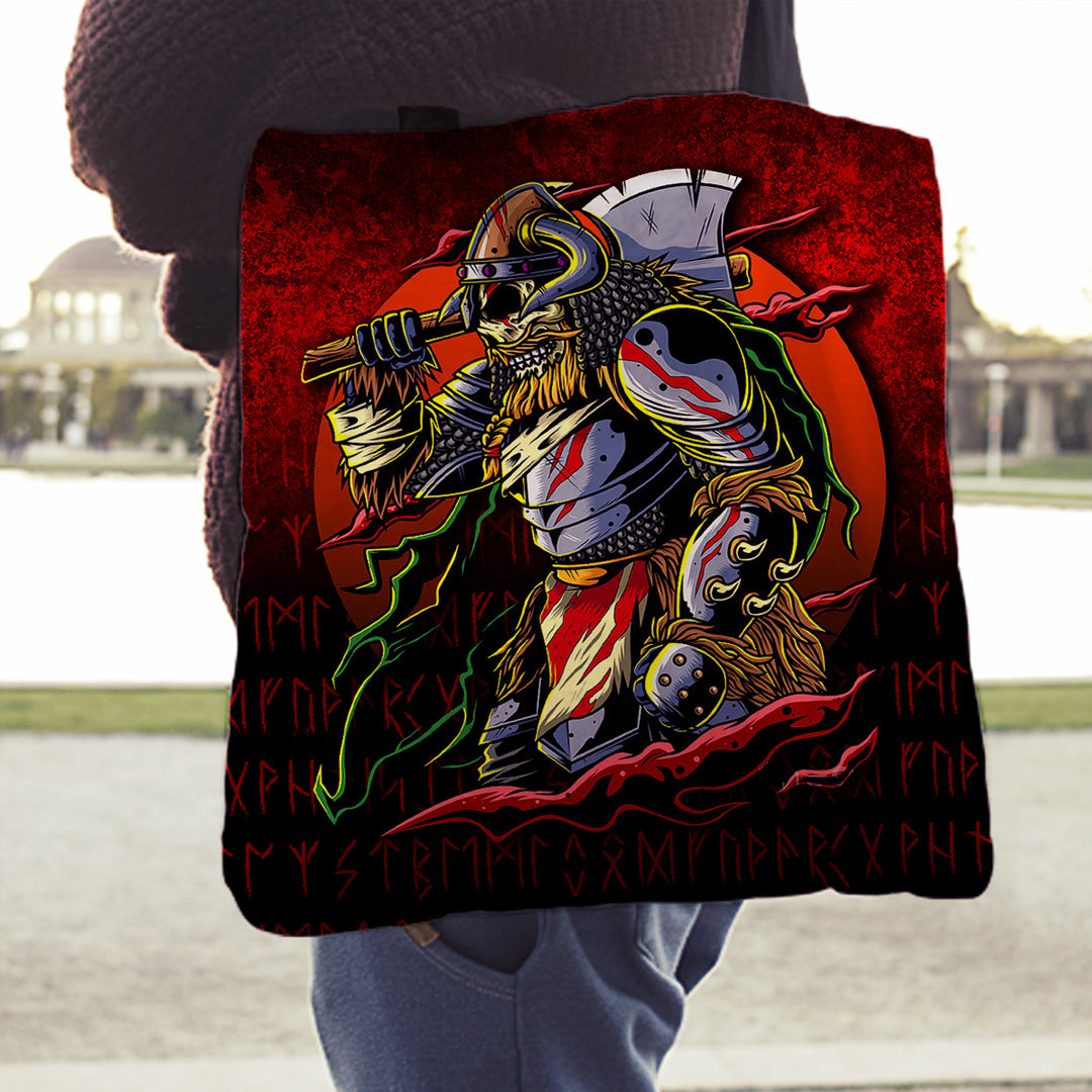 viking-tote-bag-samurai-viking-warrior-ronin-berserk-armor-axe-tote-bag