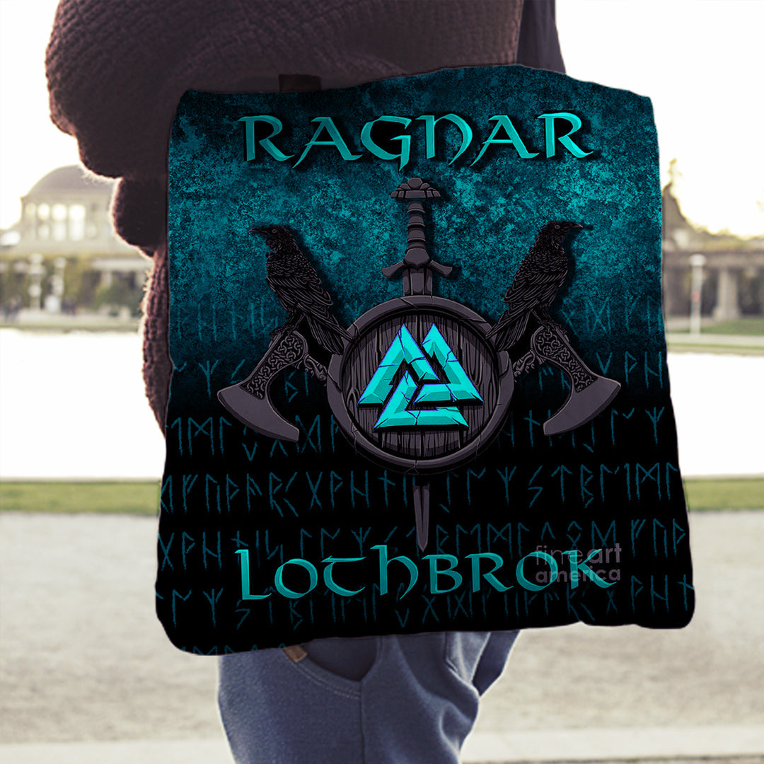 viking-tote-bag-ragnar-lothbrok-ragnar-lodbrok-viking-warrior-cyan-version-tote-bag