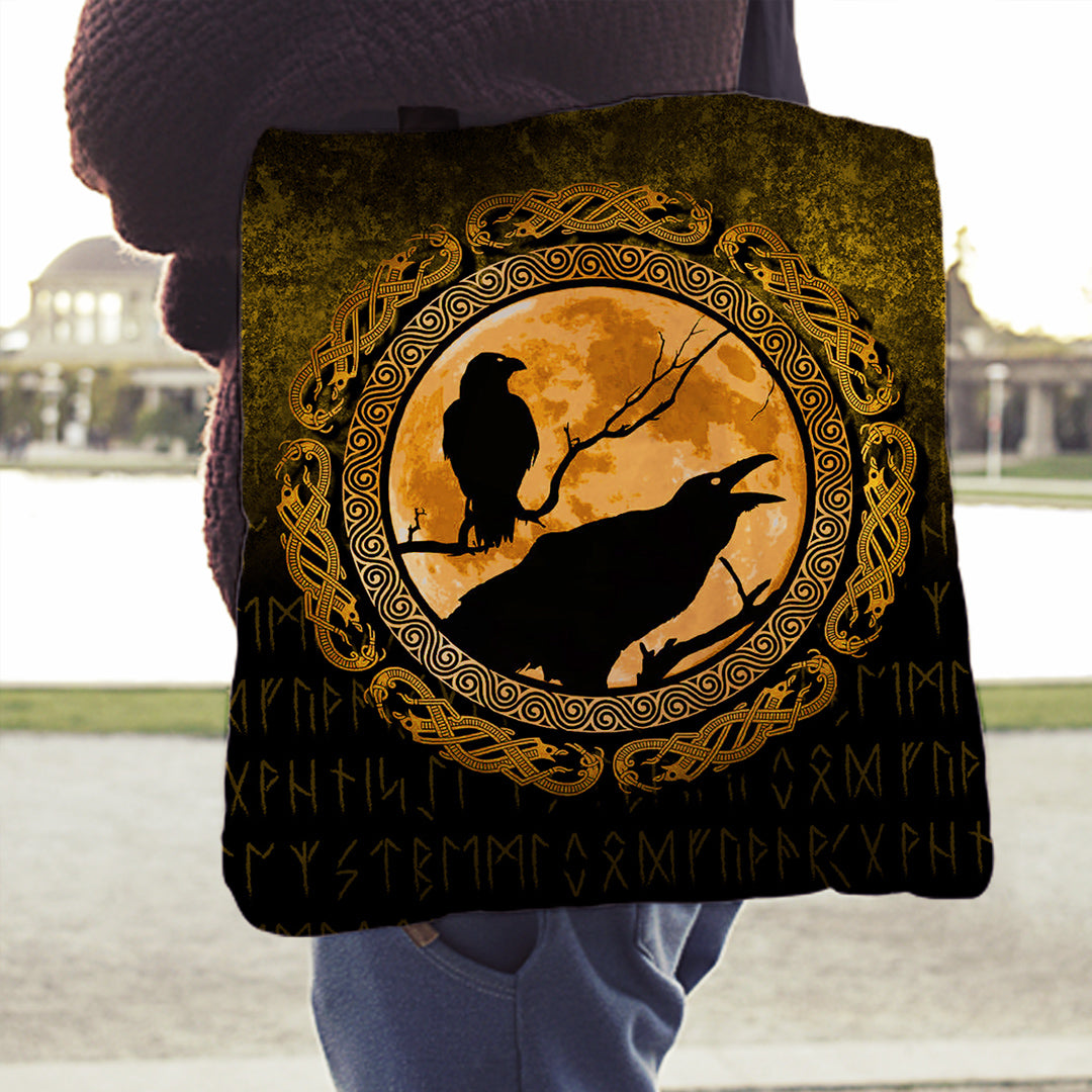 viking-tote-bag-vikings-huginn-muninn-odin-ravens-gold-version-tote-bag
