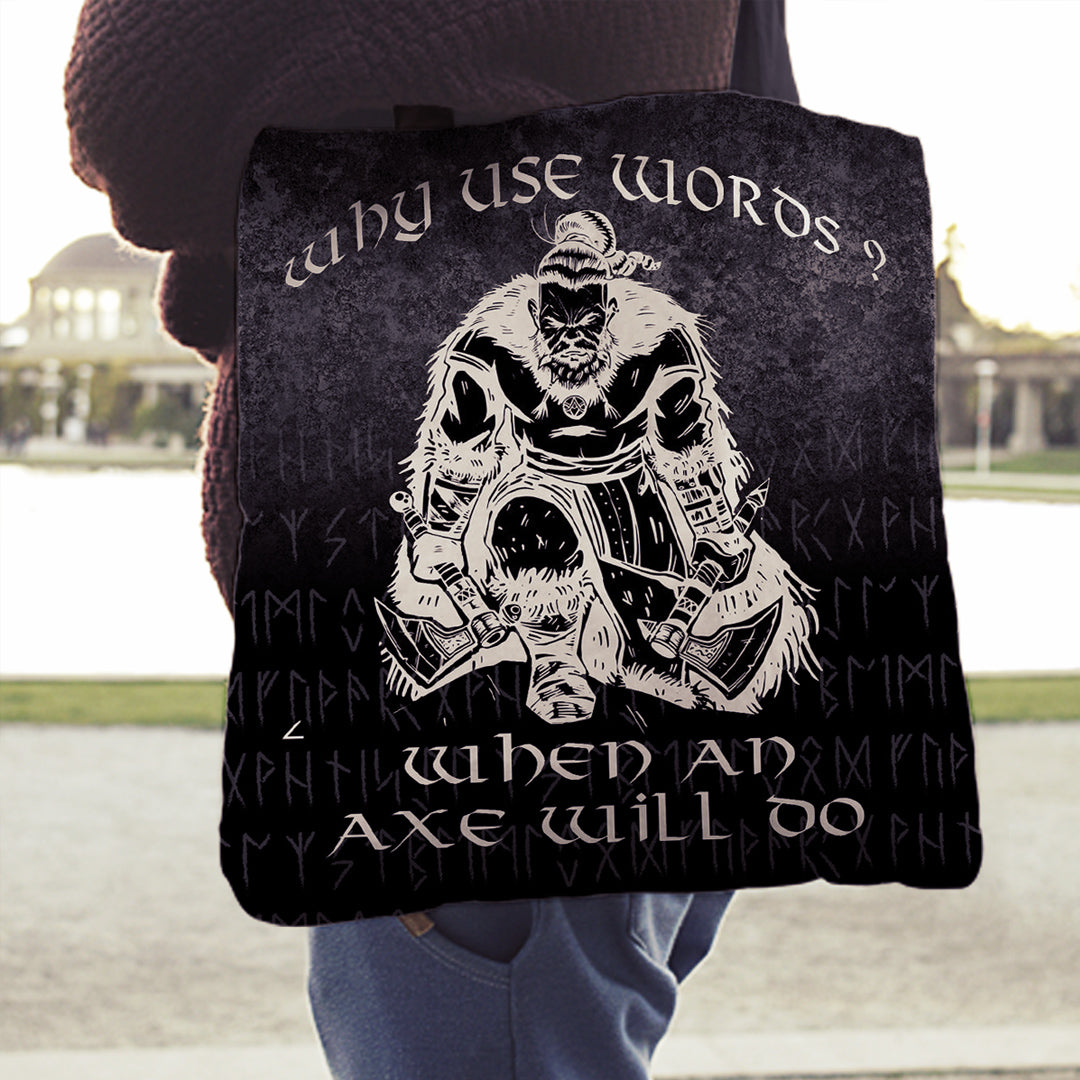 viking-tote-bag-why-use-words-when-an-axe-will-do-tote-bag