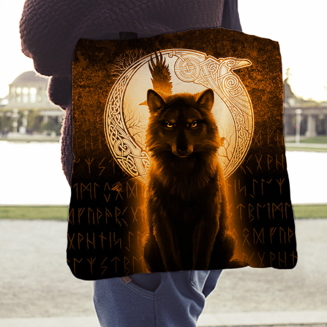 viking-tote-bag-fenrir-viking-wolf-gold-version-tote-bag