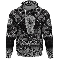 Viking Hoodie Tree With Traditional Vegvisir and Historical Sun with Bandana Paisley Style RLT12 - Wonder Print Shop