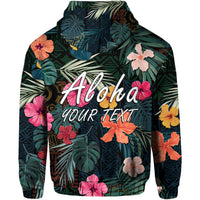 Custom Hawaii Hoodie Tribal Elements And Hibiscus Version - Wonder Print Shop