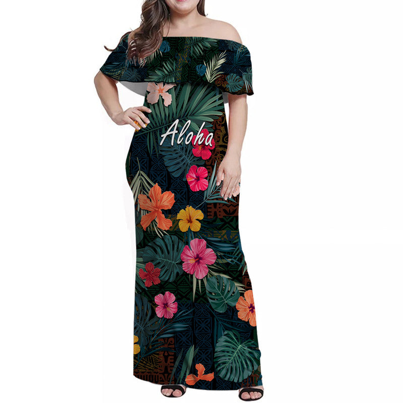 Hawaii Matching Hawaiian Shirt And Dress Tribal Elements And Hibiscus Version LT9 - Wonder Print Shop