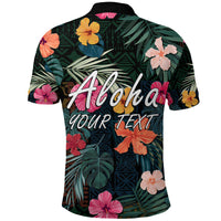Custom Hawaii Polo Shirt Tribal Elements And Hibiscus Version - Wonder Print Shop