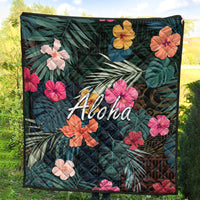 Hawaii Premium Quilt Tribal Elements And Hibiscus Version - Wonder Print Shop