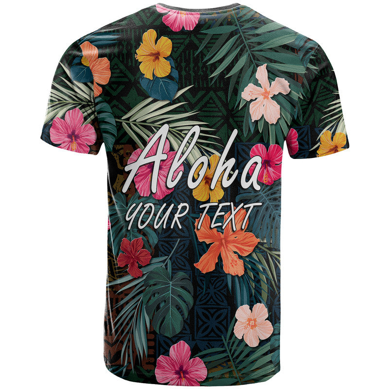 Custom Hawaii T Shirt Tribal Elements And Hibiscus Version - Wonder Print Shop