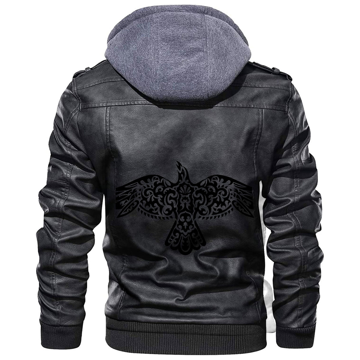 Viking Tribal Raven Ethnic Style Tattoo Leather Jacket RLT12 - Wonder Print Shop