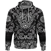 Viking Hoodie Triple Horn Of Odin with Bandana Paisley Style RLT12 - Wonder Print Shop