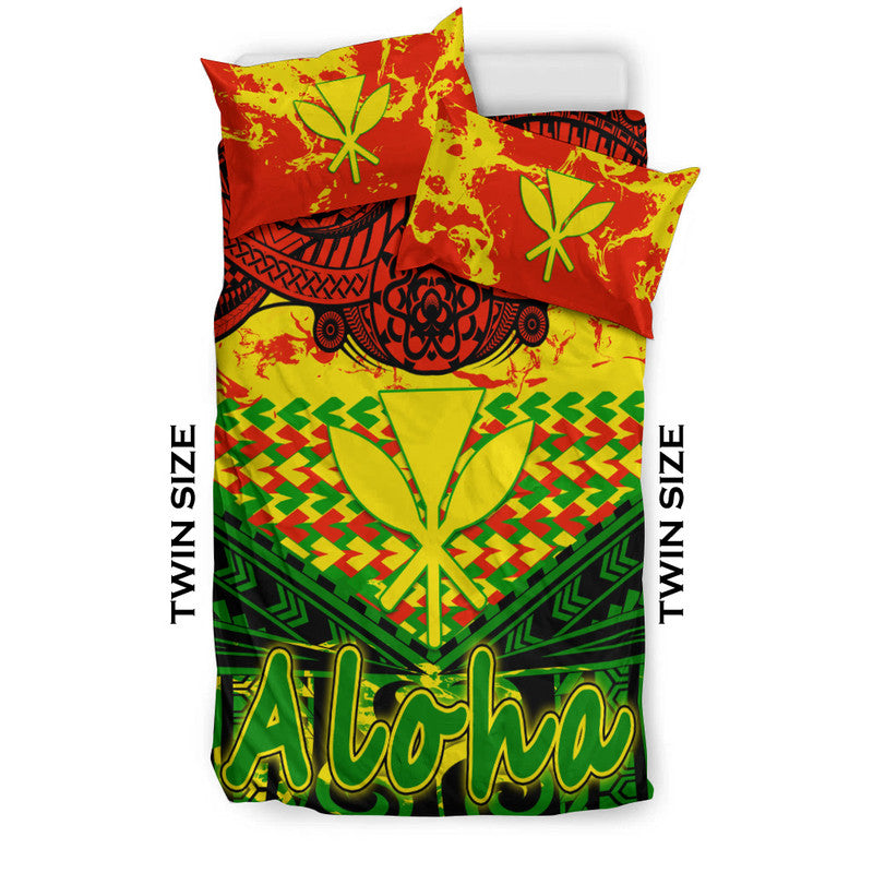 Hawaiian Tribal Kanaka Maoli Bedding Set Reggae Polynesian Version LT9 - Wonder Print Shop