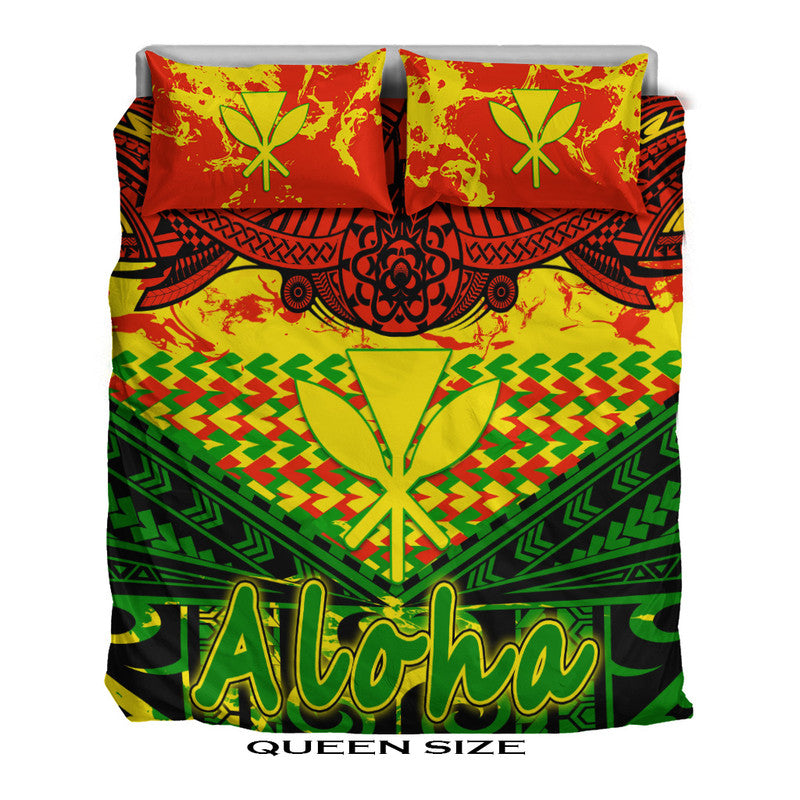 Hawaiian Tribal Kanaka Maoli Bedding Set Reggae Polynesian Version LT9 - Wonder Print Shop