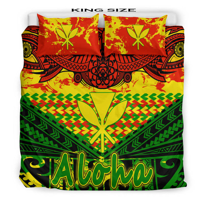 Hawaiian Tribal Kanaka Maoli Bedding Set Reggae Polynesian Version LT9 - Wonder Print Shop