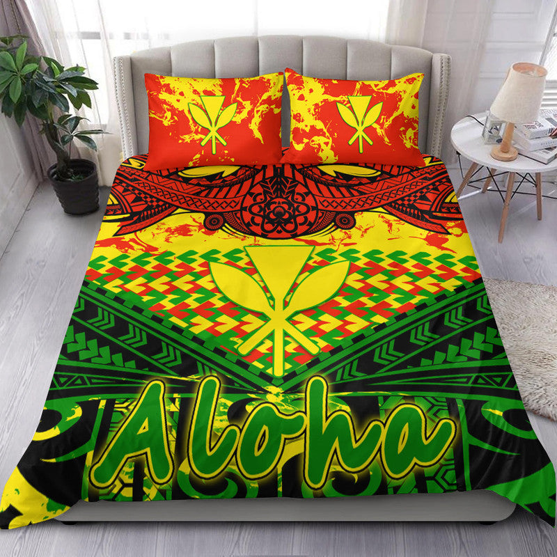 Hawaiian Tribal Kanaka Maoli Bedding Set Reggae Polynesian Version LT9 - Wonder Print Shop