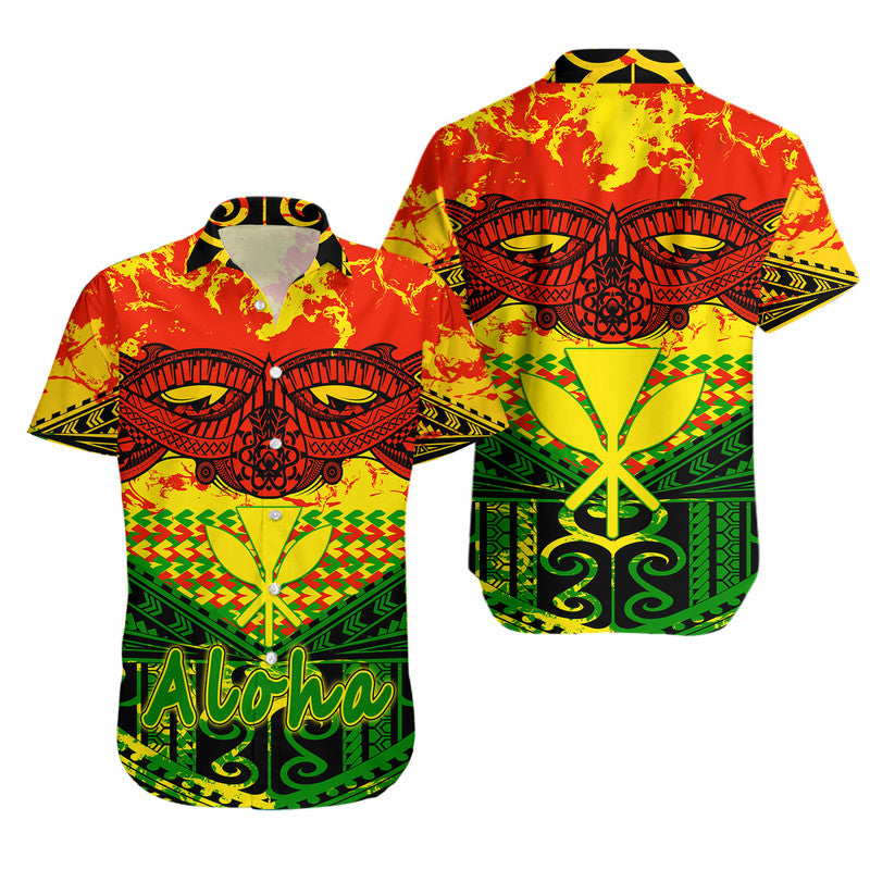 Hawaiian Tribal Kanaka Maoli Matching Hawaiian Shirt And Dress Reggae Polynesian Version LT9 - Wonder Print Shop