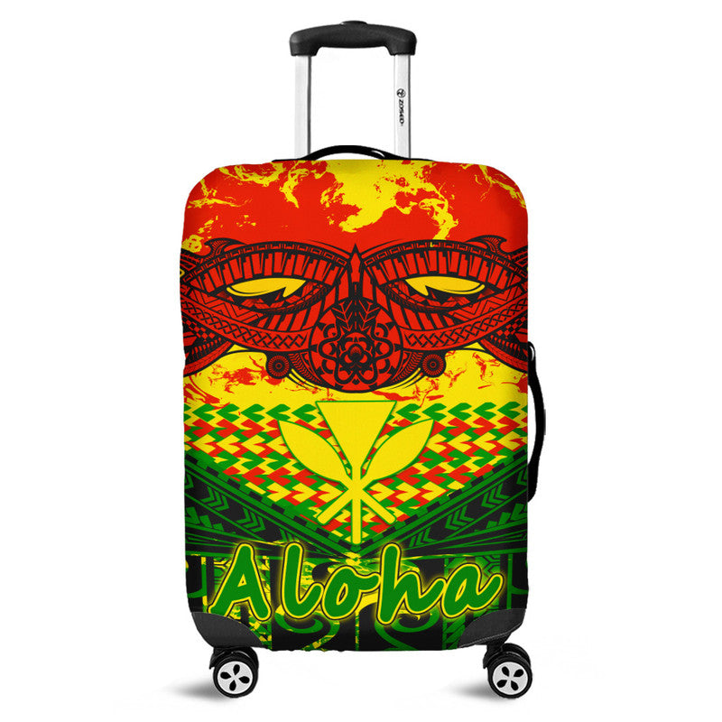 Hawaiian Tribal Kanaka Maoli Luggage Cover Reggae Polynesian Version - Wonder Print Shop
