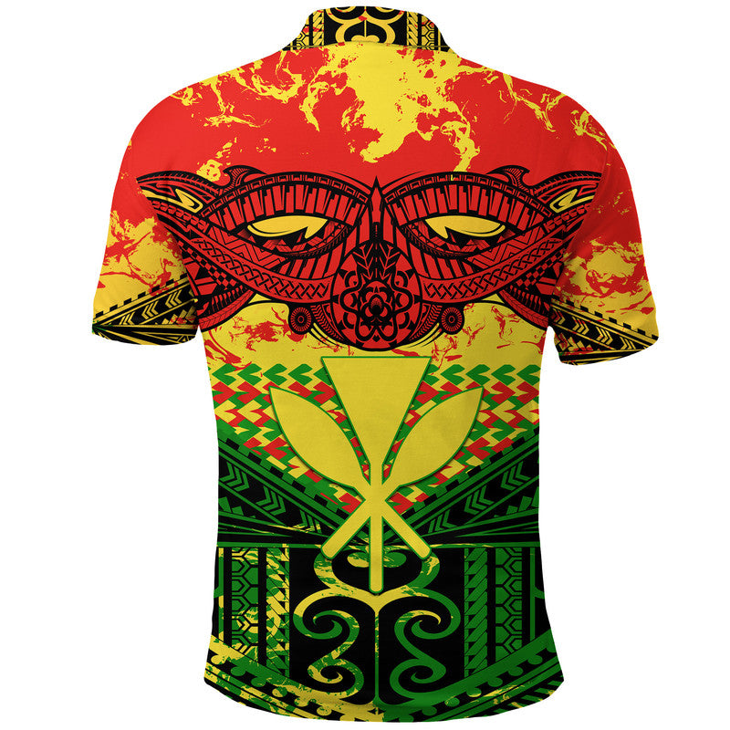 Hawaiian Tribal Kanaka Maoli Polo Shirt Reggae Polynesian Version - Wonder Print Shop