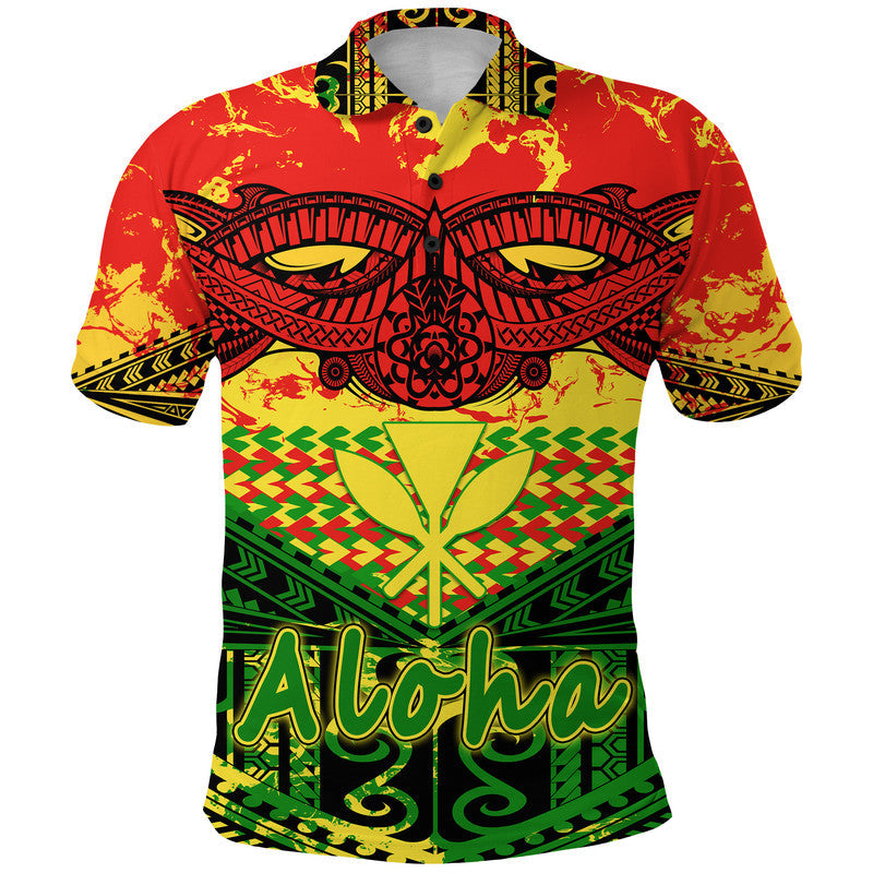 Hawaiian Tribal Kanaka Maoli Polo Shirt Reggae Polynesian Version - Wonder Print Shop