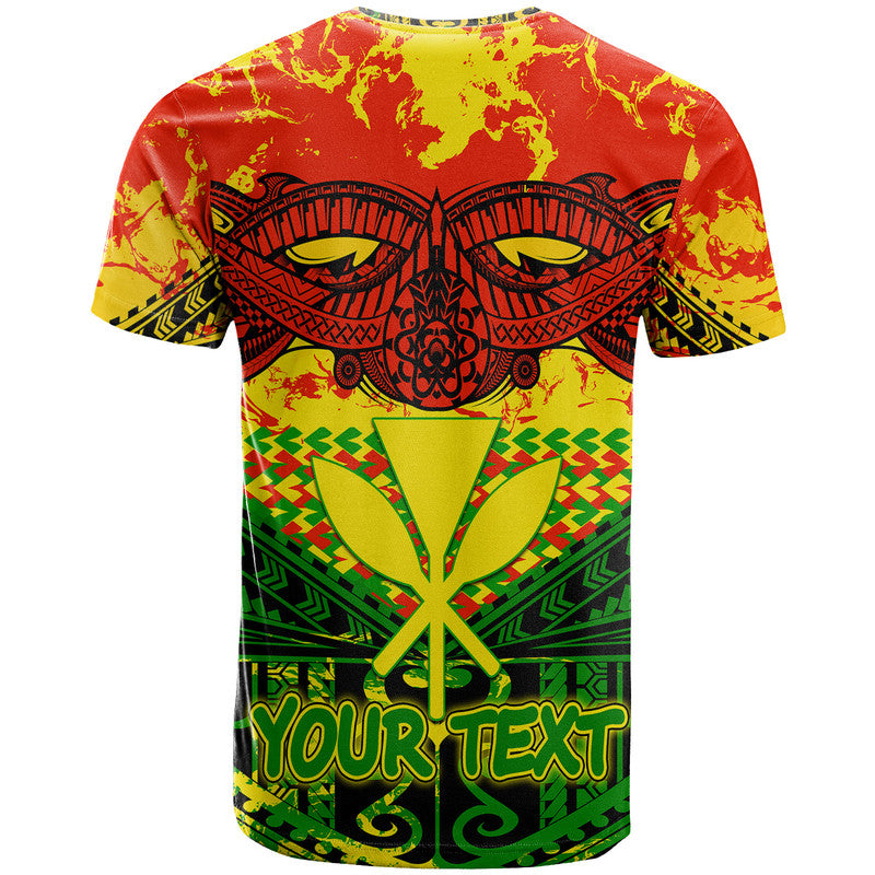Custom Hawaiian Tribal Kanaka Maoli T Shirt Reggae Polynesian Version - Wonder Print Shop