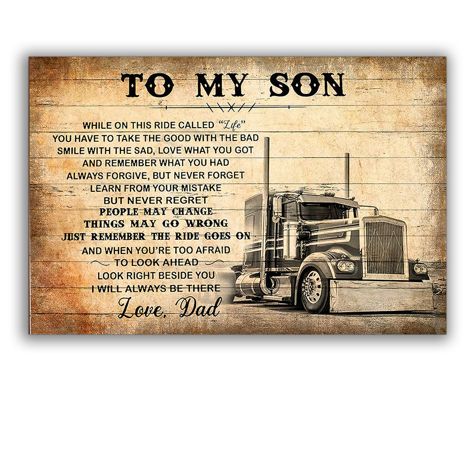 truck-lover-to-my-son-love-dad-horizontal-poster