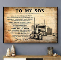 truck-lover-to-my-son-love-dad-horizontal-poster