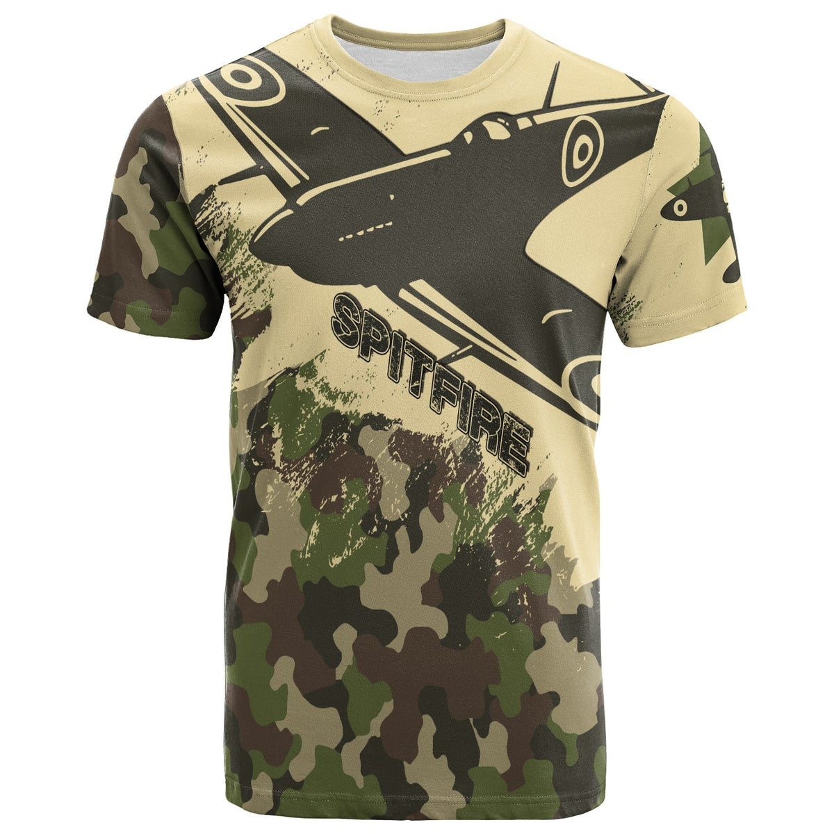 Submarine Spitfire Camouflage T Shirt Reach For The Sky - Wonder Print Shop