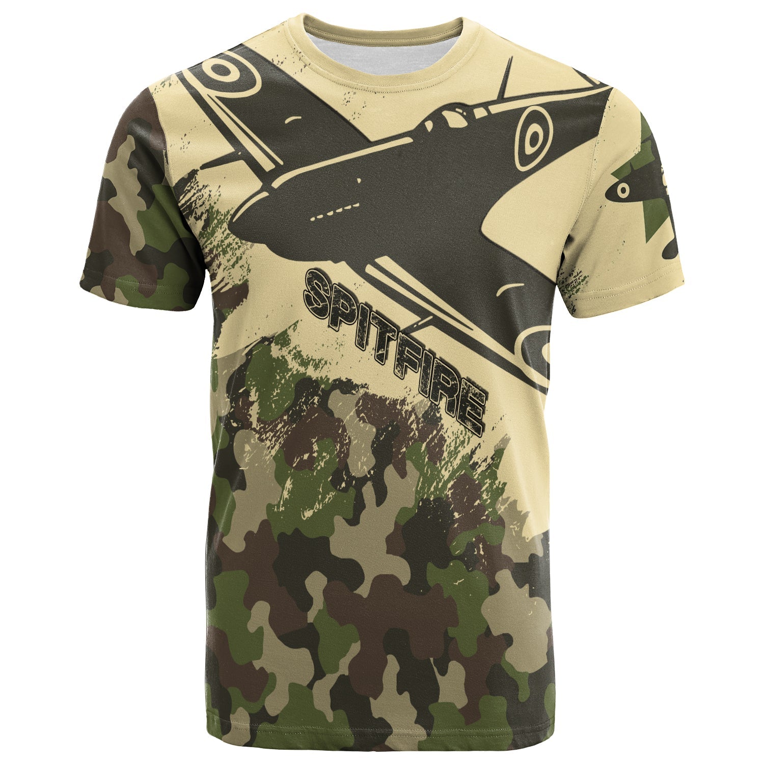 Submarine Spitfire Camouflage T Shirt Reach For The Sky - Wonder Print Shop
