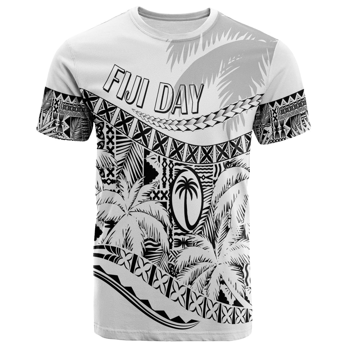 Personalised Fiji Day T Shirt Flying Fijians Masi Kesa Style White - Wonder Print Shop