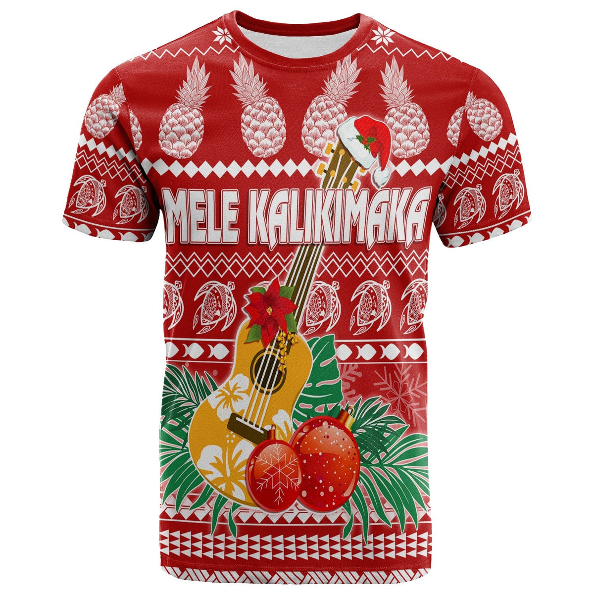 Hawaii Christmas T Shirt Mele Kalikimaka Ukulele - Wonder Print Shop