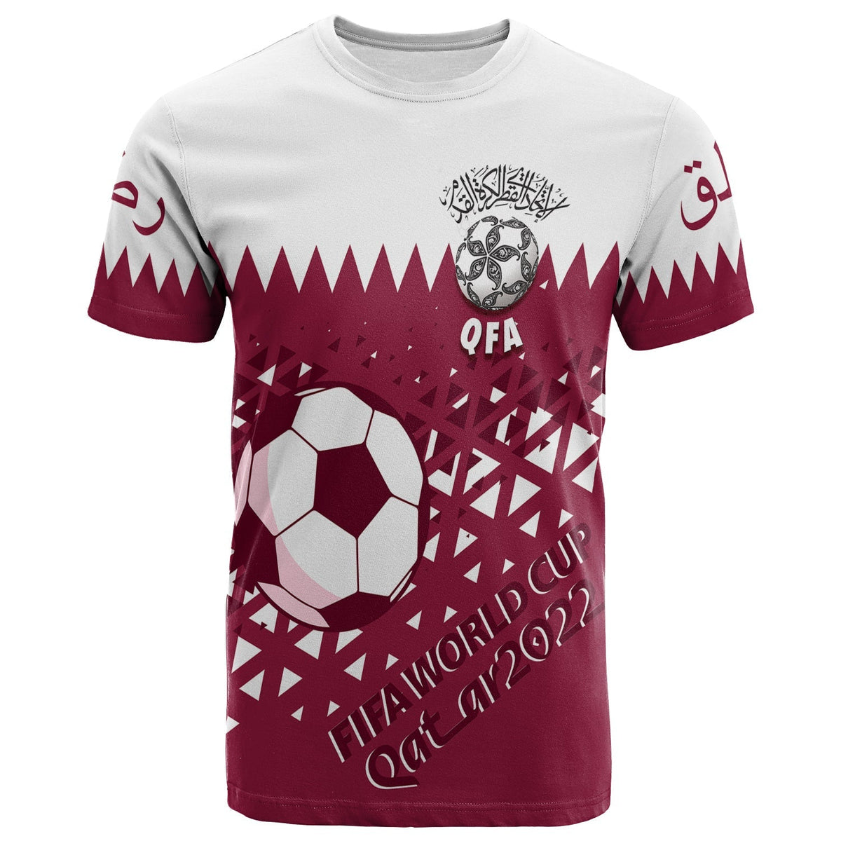 Personalised Qatar T Shirt World Cup 2022 Sporty Vibes - Wonder Print Shop