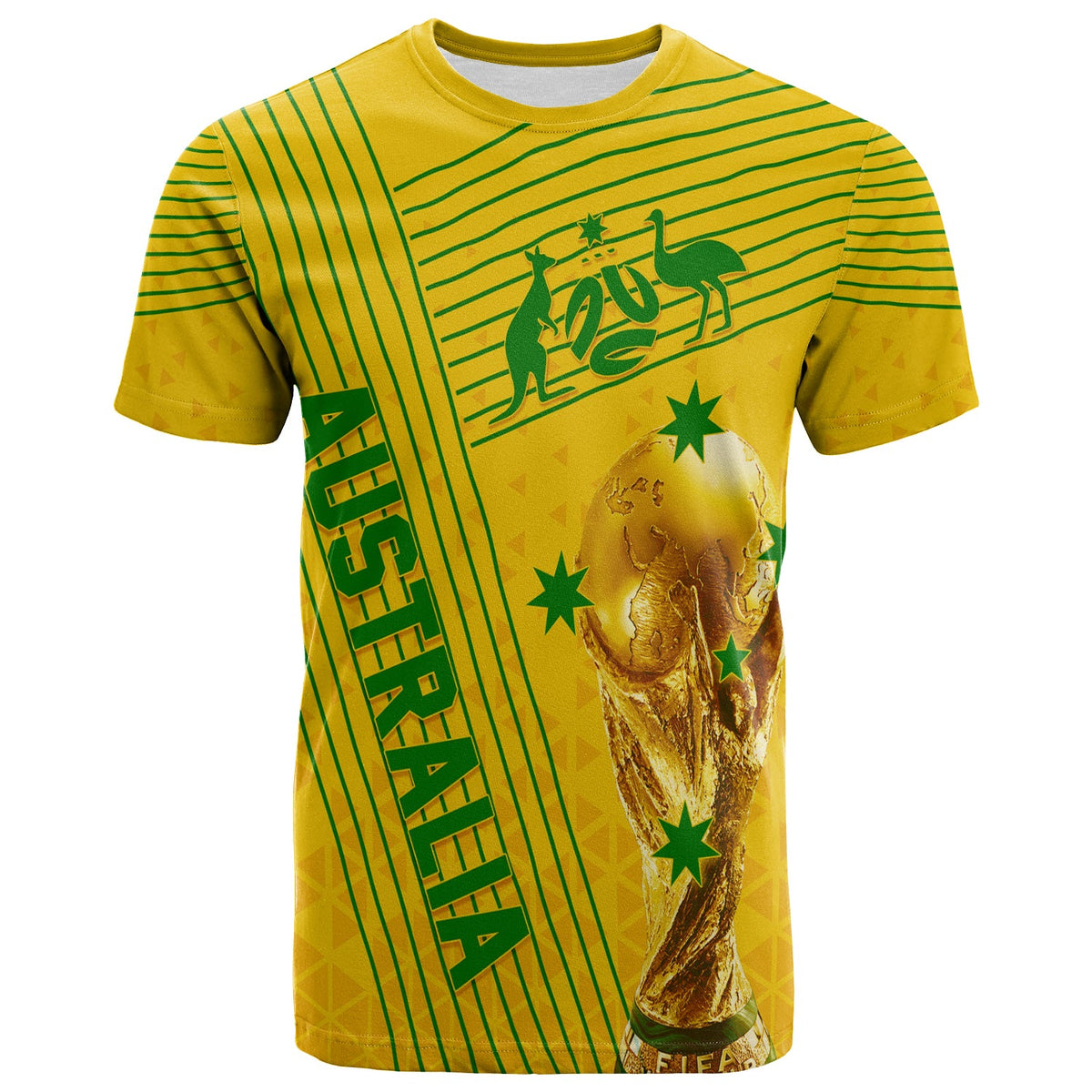 Personalised Australia Soccer WC 2022 T Shirt Socceroos Sporty Style - Wonder Print Shop