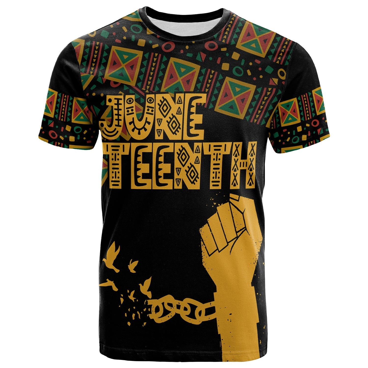 Juneteenth Tribal Pattern T Shirt Freedom Day - Wonder Print Shop