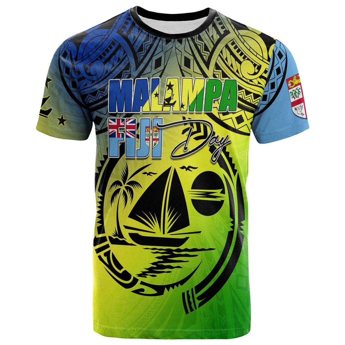 Malampa Fiji Day T Shirt Flags Mix Style - Wonder Print Shop