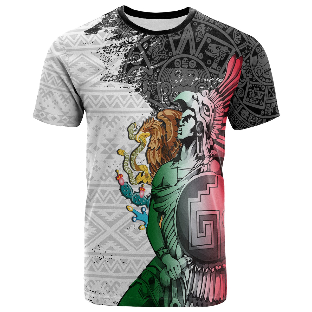 Custom Mexican Tribal Aztec Warriors T Shirt Eagle Warriors - Wonder Print Shop