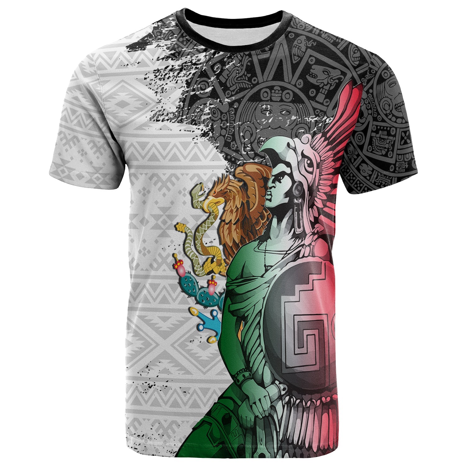 Custom Mexican Tribal Aztec Warriors T Shirt Eagle Warriors - Wonder Print Shop